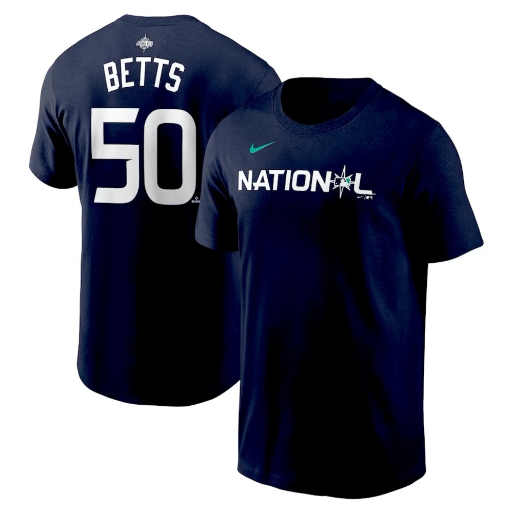 Mookie Betts National League Nike 2023 MLB Game T shirt Navy large